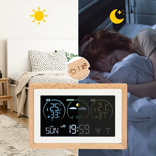Weerstation (RCC,DCF) - elektronisch, draadloos, verlicht, sensor, wit - 13