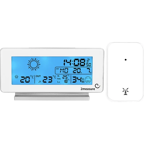 Weerstation RCC, DCF – elektronisch, draadloos, verlichte sensor, wit