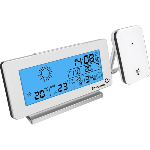 Weerstation RCC, DCF – elektronisch, draadloos, verlichte sensor, wit - 2