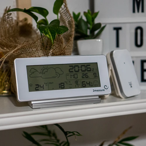 Weerstation RCC, DCF – elektronisch, draadloos, verlichte sensor, wit - 10
