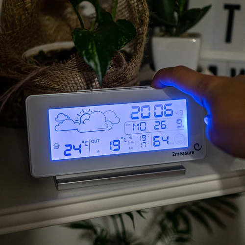 Weerstation RCC, DCF – elektronisch, draadloos, verlichte sensor, wit - 11