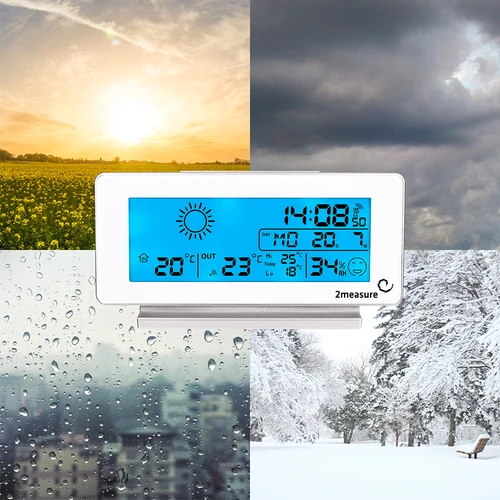 Weerstation RCC, DCF – elektronisch, draadloos, verlichte sensor, wit - 17