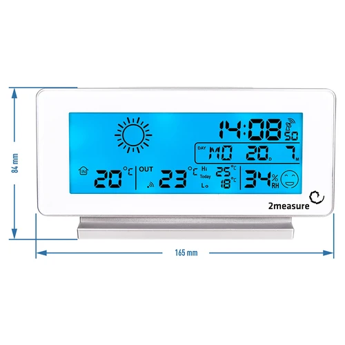 Weerstation RCC, DCF – elektronisch, draadloos, verlichte sensor, wit - 9