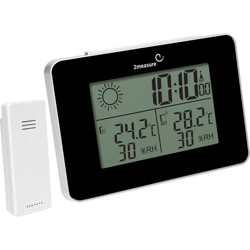 Weerstation RCC – elektronisch, draadloos, verlichte sensor, zwart