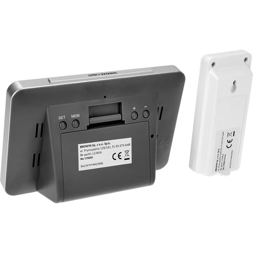 Weerstation RCC – elektronisch, draadloos, verlichte sensor, zwart - 7