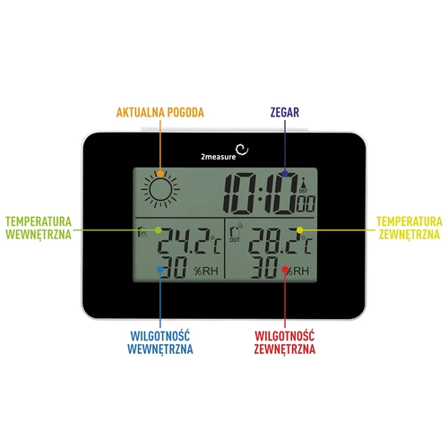 Weerstation RCC – elektronisch, draadloos, verlichte sensor, zwart - 10
