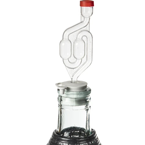 Wijnballon 10 L in plastic mand - 3