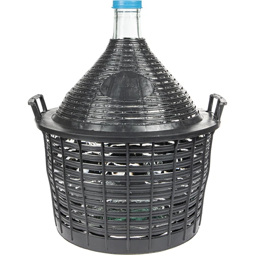 Wijnballon 20 L in plastic mand