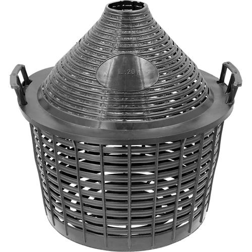 Wijnballon 20 L in plastic mand - 5