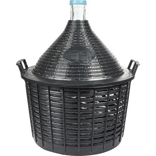 Wijnballon 25 L in plastic mand