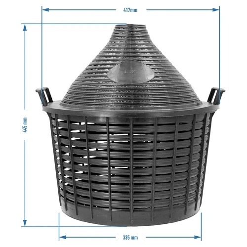 Wijnballon 25 L in plastic mand - 6