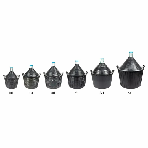 Wijnballon 25 L in plastic mand - 7