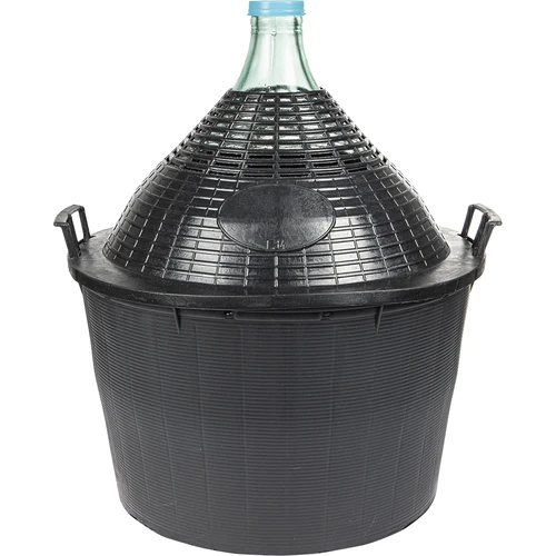 Wijnballon 34 L in plastic mand