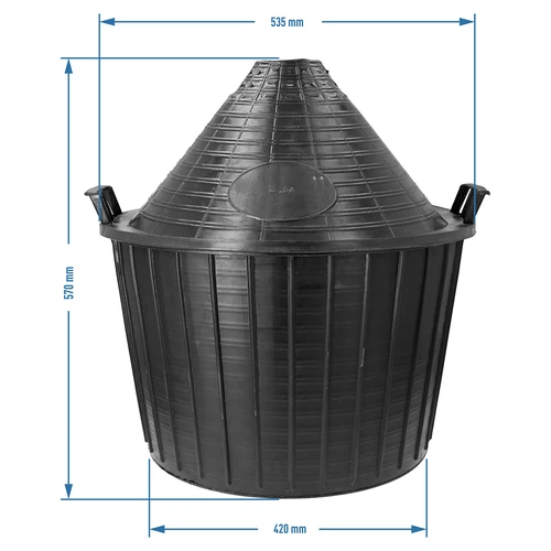 Wijnballon 54 L in plastic mand - 6