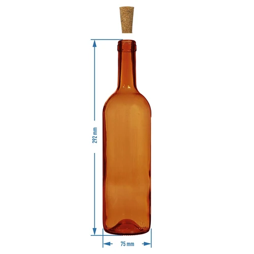 Wijnfles 0,75 L bruin - verpakking 8 stuks - 6