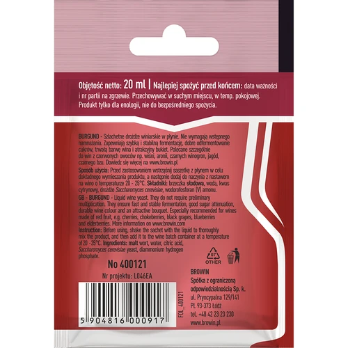 Wijngist Bourgogne zonder vermenigvuldiging, 20 ml - 2