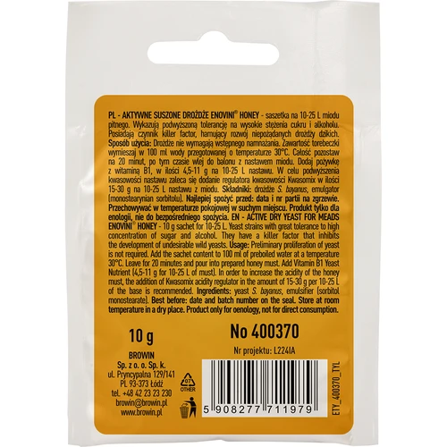 Wijnmakerijgist Enovini® HONEY, 10 g - 2