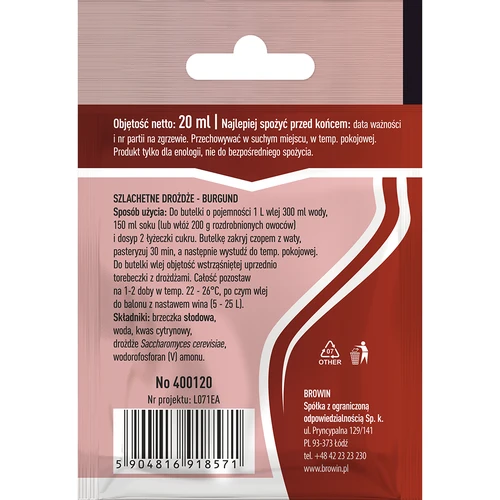 Wijnmakersgist Bourgogne, 20 ml - 2