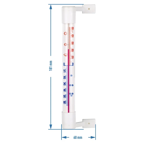 Wit buitenthermometer (-50°C tot +50°C) 18cm - 3