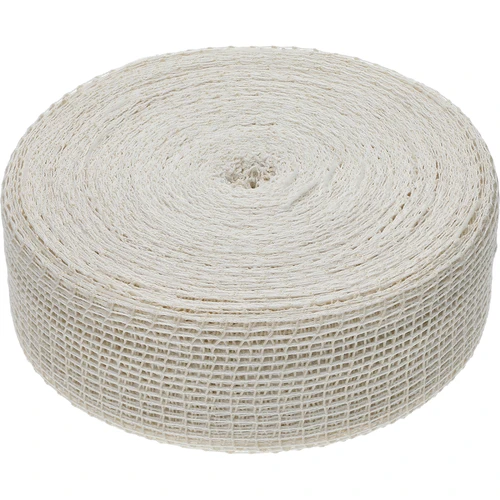 Wit slagersnet met afmetingen 12,5 cm x 50 m, met hittebestendigheid tot 220°C