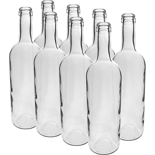 Witte fles voor wijn 0,75 L - verpakking van 8 stuks