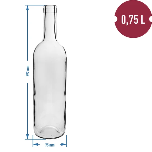 Witte fles voor wijn 0,75 L - verpakking van 8 stuks - 3