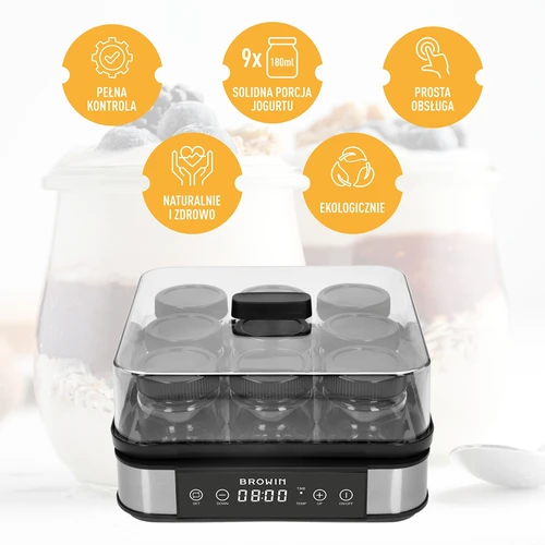 Yoghurtmaker met thermostaat, 9 potjes, 1,6 L - 13