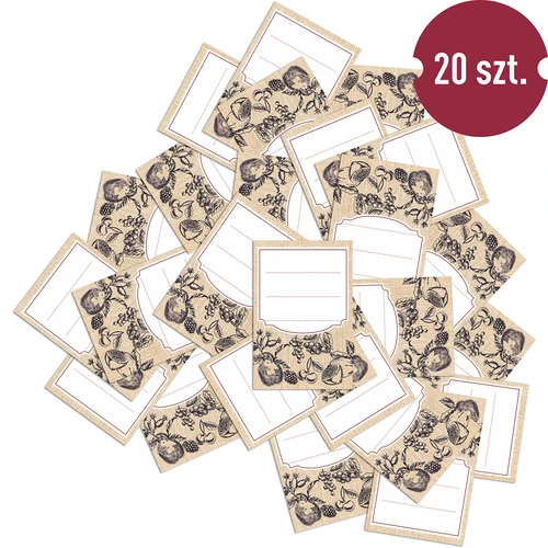 Zelfklevende etiketten 60 x 90 mm voor flessen, potten fruit schets - 20 stuks - 3