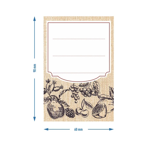 Zelfklevende etiketten 60 x 90 mm voor flessen, potten fruit schets - 20 stuks - 4