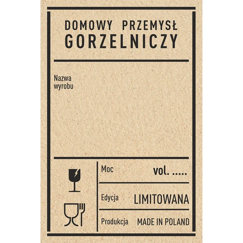 Zelfklevende etiketten 60x90 mm voor flessen, wodka, PRL, 20 stuks