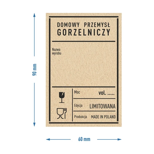 Zelfklevende etiketten 60x90 mm voor flessen, wodka, PRL, 20 stuks - 4