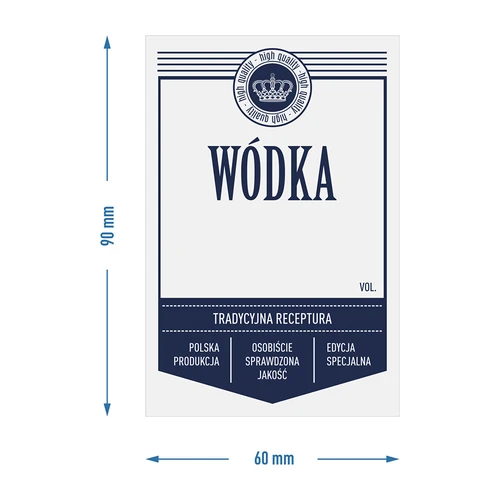Zelfklevende etiketten 60x90 mm voor flessen, wodka, wit, 20 stuks - 4