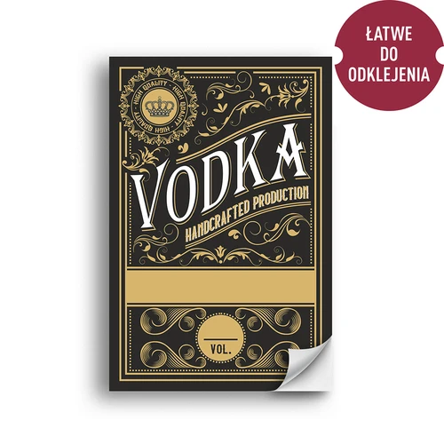 Zelfklevende labels 60x90 mm op flessen, wodka, 3 ontwerpen 20 stuks - 6
