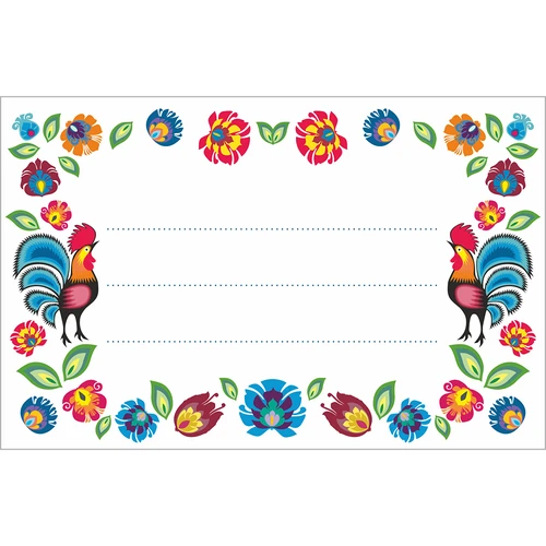 Zelfklevende labels folk patroon 85/55 mm - 20 stuks