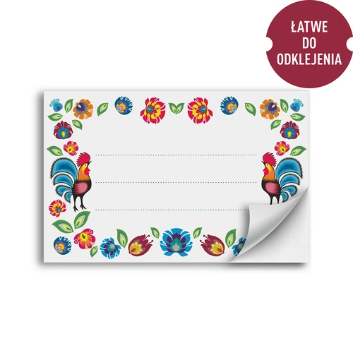Zelfklevende labels folk patroon 85/55 mm - 20 stuks - 2