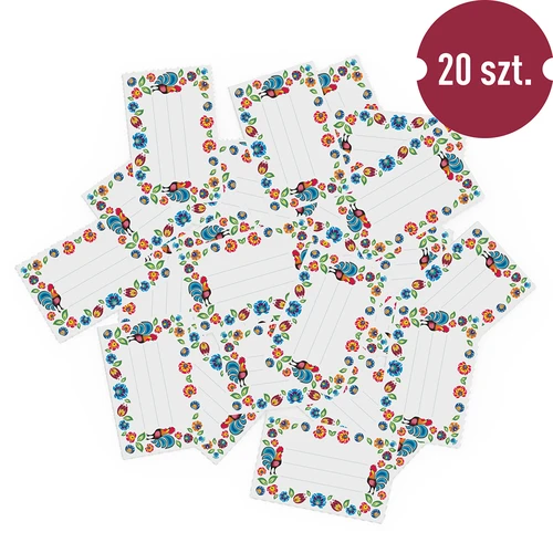 Zelfklevende labels folk patroon 85/55 mm - 20 stuks - 3
