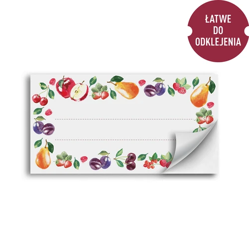 Zelfklevende labels ontwerp fruit 85/45 mm - 20 stuks. - 2