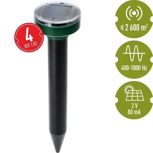 Solar mollenverjager – effectieve, veilige en diervriendelijke bescherming voor je tuin, set van 4 stuks - 8