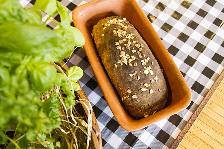 Boekweit-rijstbrood in een pot