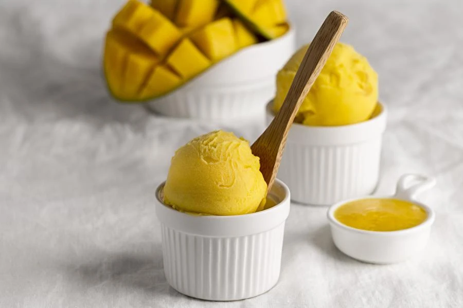 Verfrissende mangosorbet - natuurlijk, licht en vol van smaak!