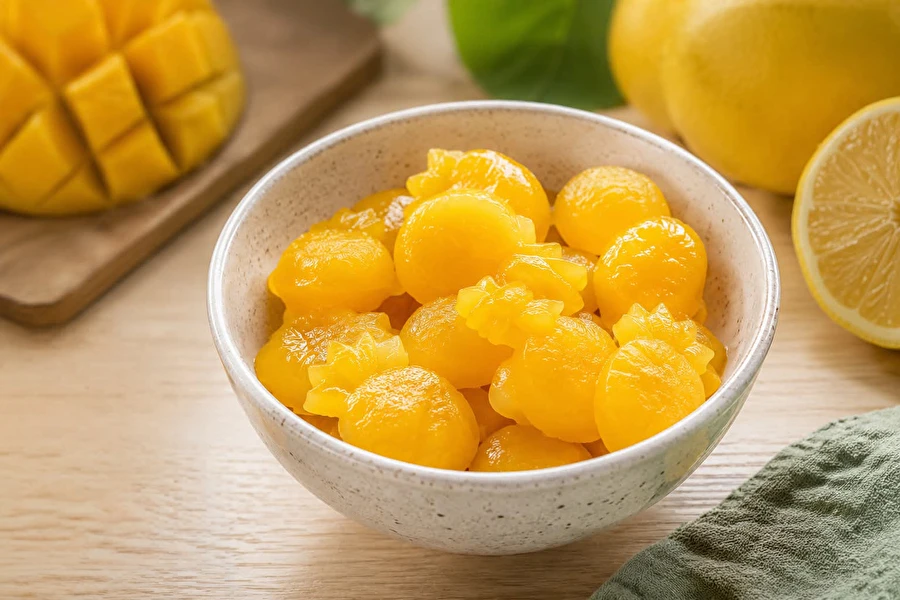 Zelfgemaakte mango-gummies met pectine